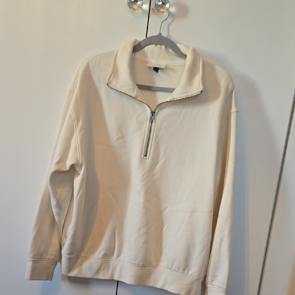 Universal Thread Men's Off-White Zip-Up Sweater